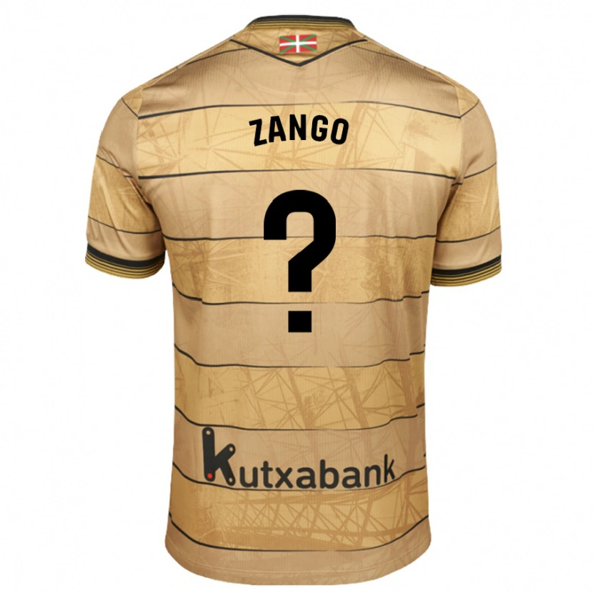 Danxen Bambino Maglia Adrián Zango #0 Marrone Kit Gara Away 2024/25 Maglietta