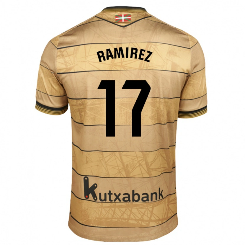 Danxen Bambino Maglia Darío Ramírez #17 Marrone Kit Gara Away 2024/25 Maglietta