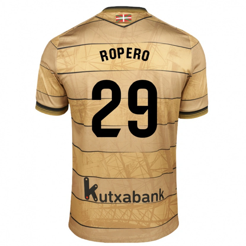Danxen Bambino Maglia Iker Ropero #29 Marrone Kit Gara Away 2024/25 Maglietta