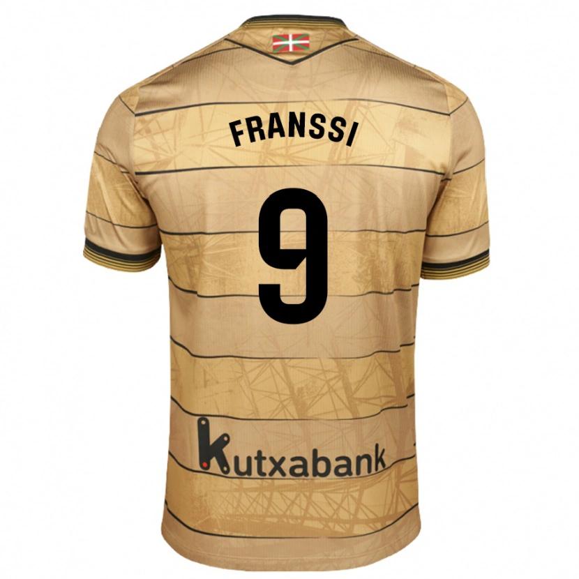 Danxen Bambino Maglia Sanni Franssi #9 Marrone Kit Gara Away 2024/25 Maglietta