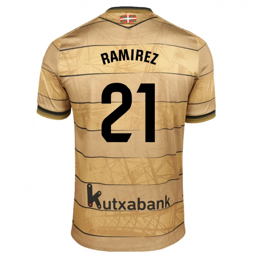 Danxen Bambino Maglia Emma Ramírez #21 Marrone Kit Gara Away 2024/25 Maglietta