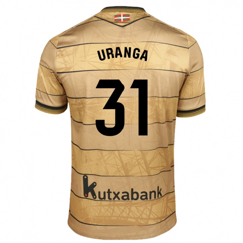 Danxen Bambino Maglia Haizea Uranga Agirre #31 Marrone Kit Gara Away 2024/25 Maglietta