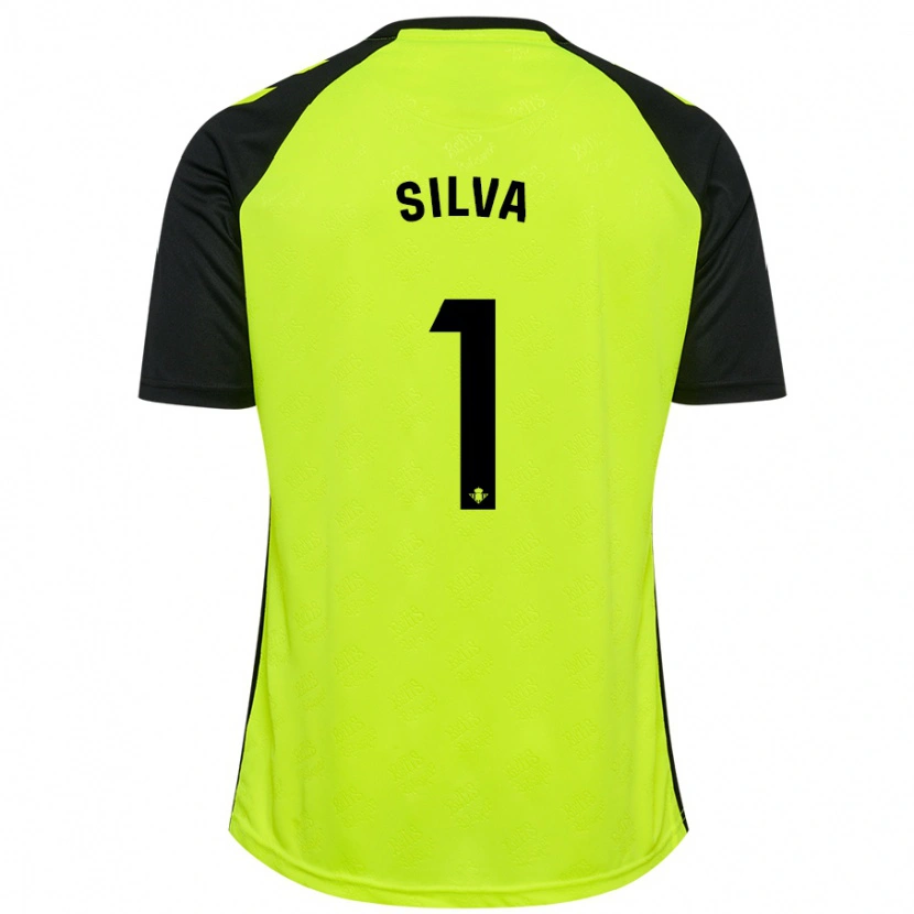 Danxen Bambino Maglia Rui Silva #1 Giallo Fluorescente Nero Kit Gara Away 2024/25 Maglietta