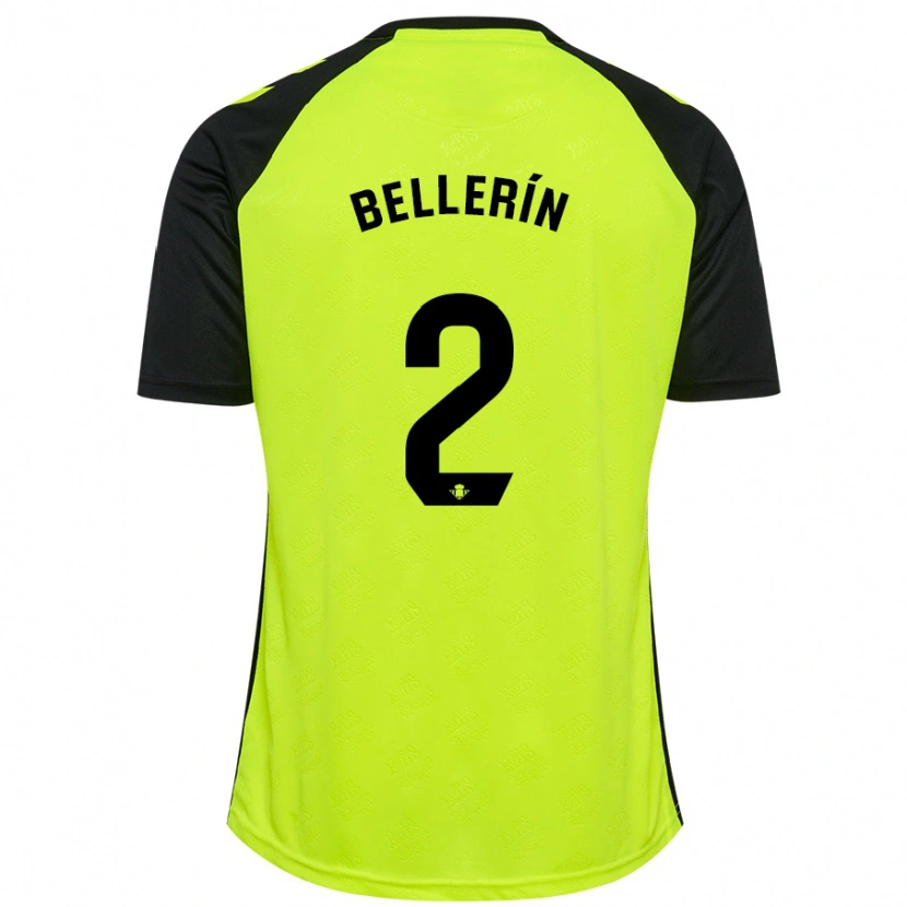 Danxen Bambino Maglia Héctor Bellerín #2 Giallo Fluorescente Nero Kit Gara Away 2024/25 Maglietta