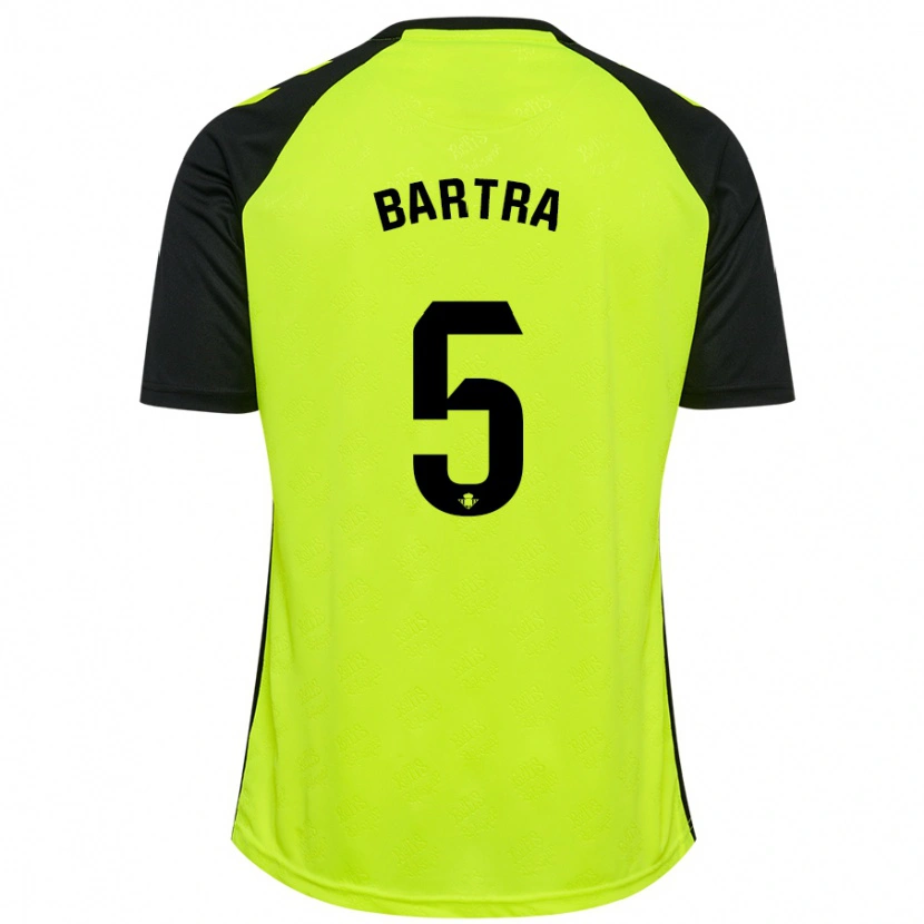 Danxen Bambino Maglia Marc Bartra #5 Giallo Fluorescente Nero Kit Gara Away 2024/25 Maglietta