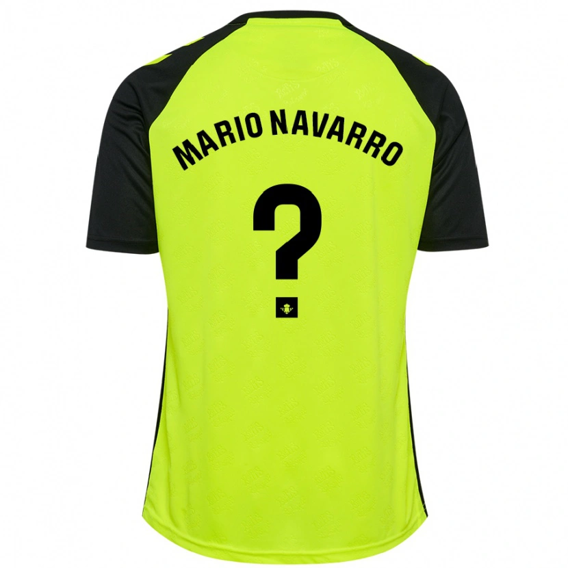 Danxen Bambino Maglia Mario Navarro #0 Giallo Fluorescente Nero Kit Gara Away 2024/25 Maglietta
