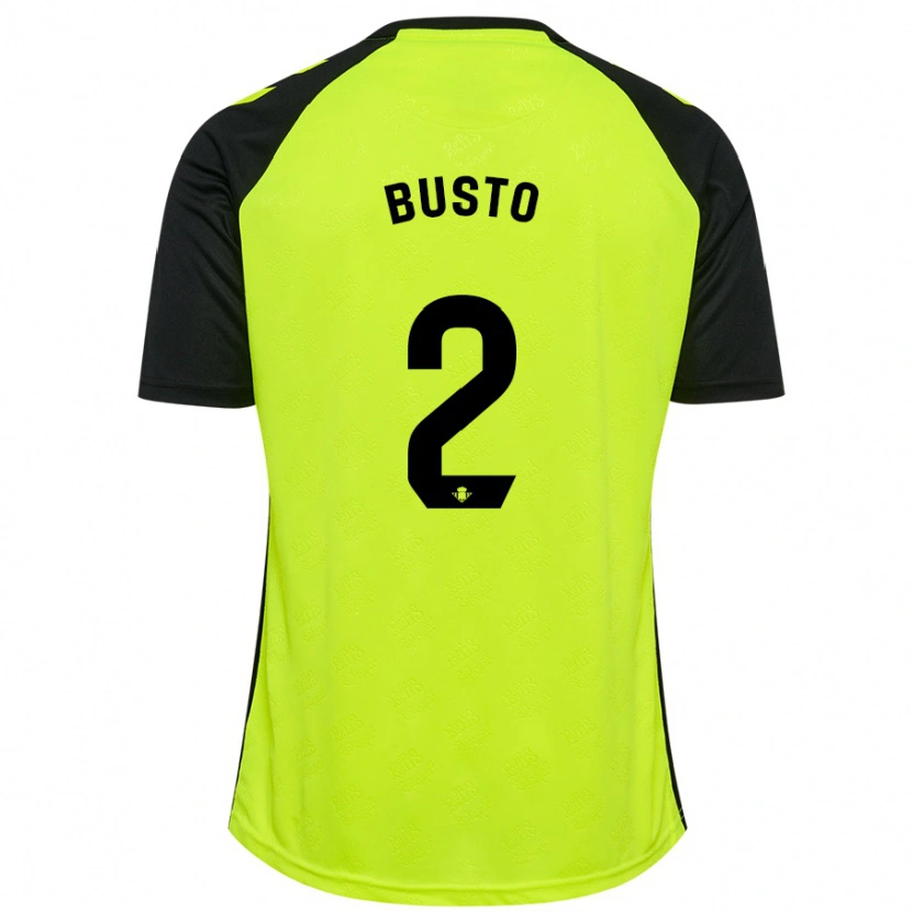 Danxen Bambino Maglia Pablo Busto #2 Giallo Fluorescente Nero Kit Gara Away 2024/25 Maglietta
