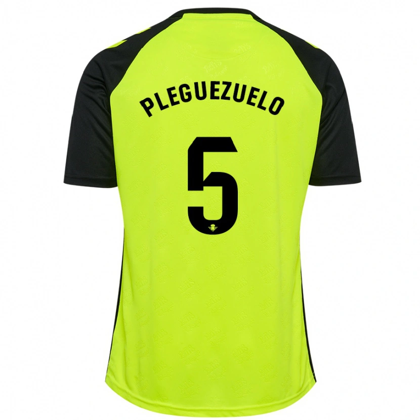 Danxen Bambino Maglia Xavi Pleguezuelo #5 Giallo Fluorescente Nero Kit Gara Away 2024/25 Maglietta