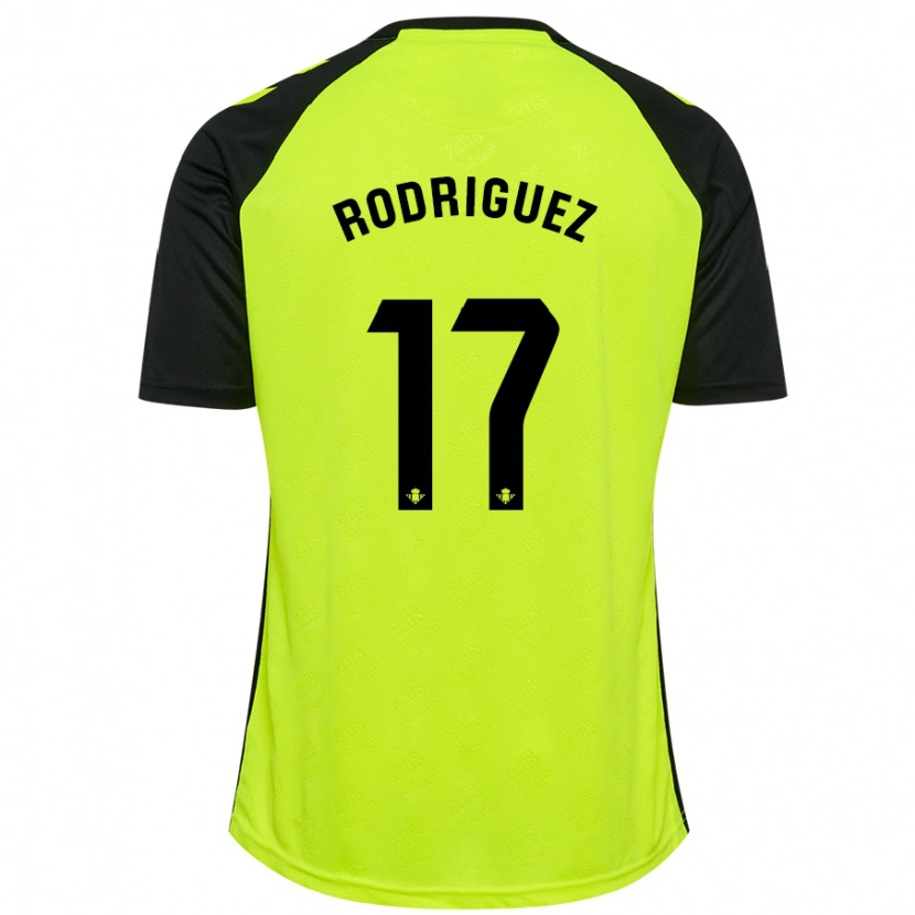 Danxen Bambino Maglia Jesús Rodriguez #17 Giallo Fluorescente Nero Kit Gara Away 2024/25 Maglietta