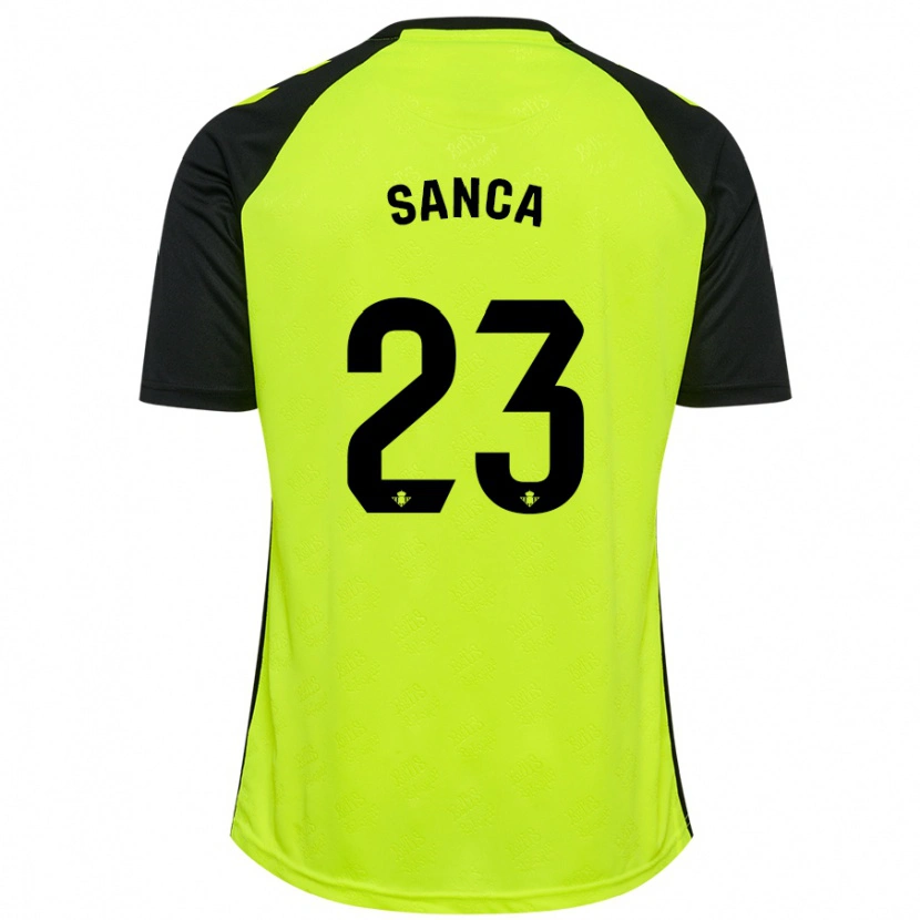 Danxen Bambino Maglia Marciano Sanca #23 Giallo Fluorescente Nero Kit Gara Away 2024/25 Maglietta