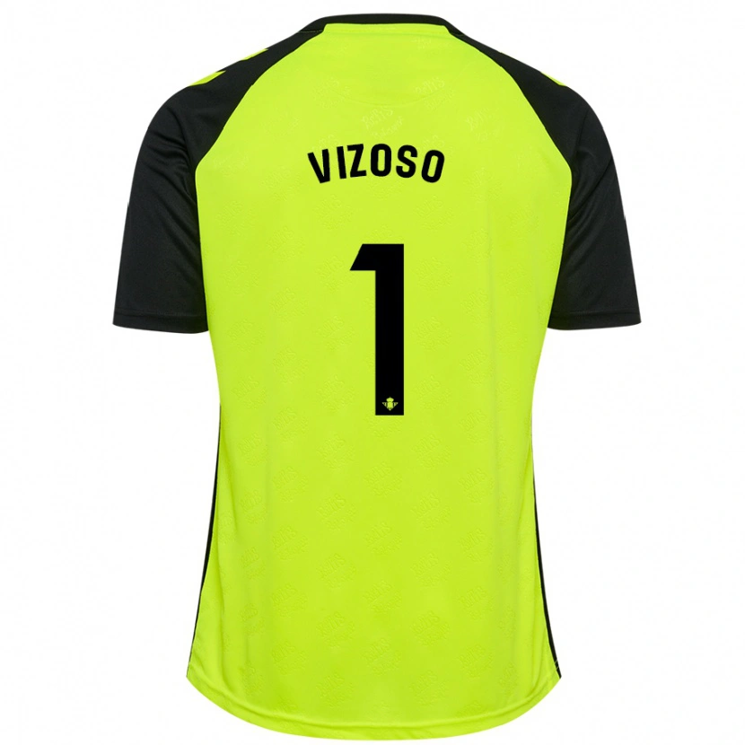 Danxen Bambino Maglia Paula Vizoso #1 Giallo Fluorescente Nero Kit Gara Away 2024/25 Maglietta