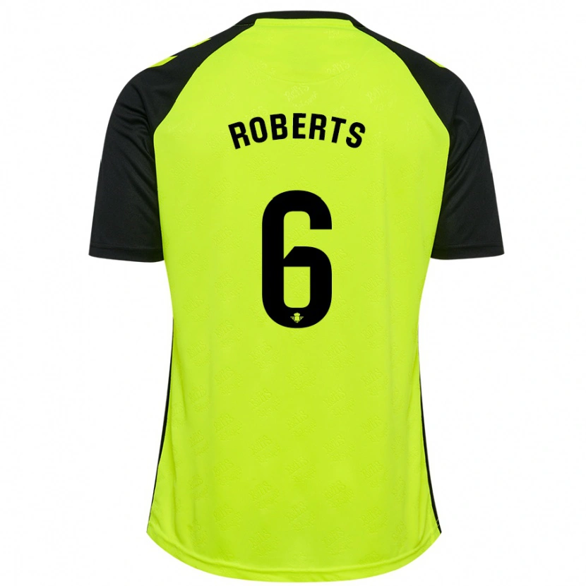 Danxen Bambino Maglia Rhiannon Roberts #6 Giallo Fluorescente Nero Kit Gara Away 2024/25 Maglietta