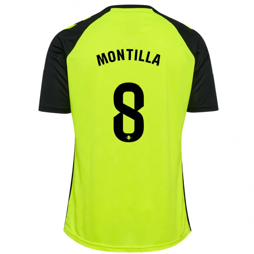 Danxen Bambino Maglia Natalia Montilla #8 Giallo Fluorescente Nero Kit Gara Away 2024/25 Maglietta