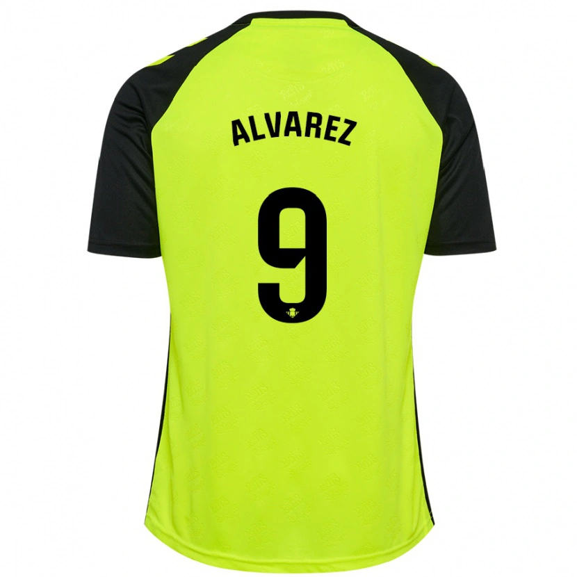 Danxen Bambino Maglia Carmen Álvarez #9 Giallo Fluorescente Nero Kit Gara Away 2024/25 Maglietta