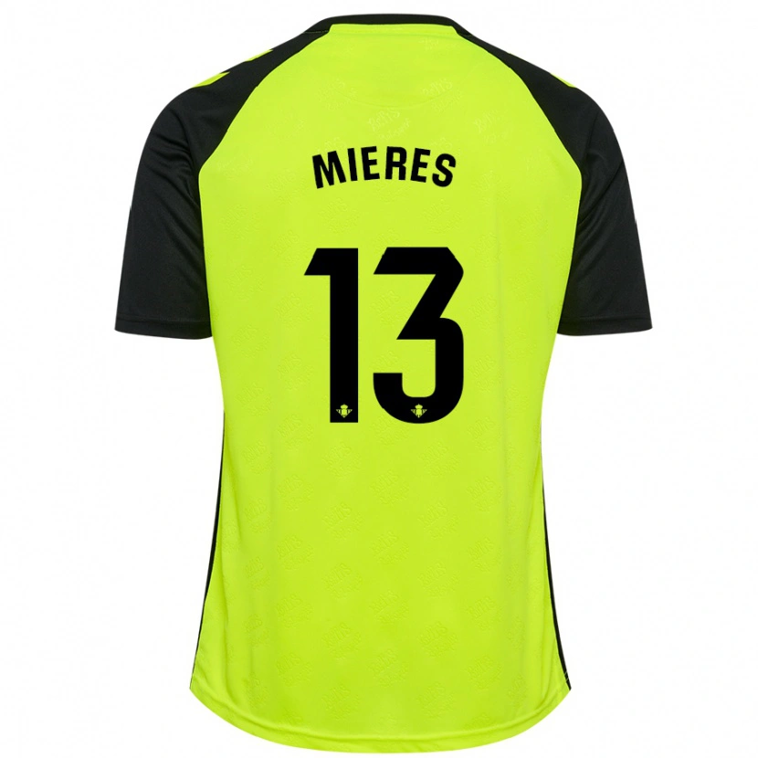 Danxen Bambino Maglia Malena Mieres #13 Giallo Fluorescente Nero Kit Gara Away 2024/25 Maglietta