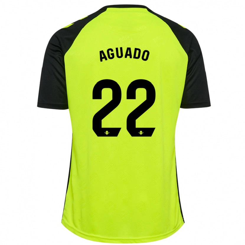 Danxen Bambino Maglia Júlia Aguado #22 Giallo Fluorescente Nero Kit Gara Away 2024/25 Maglietta