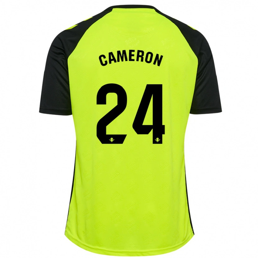 Danxen Bambino Maglia Tiffany Cameron #24 Giallo Fluorescente Nero Kit Gara Away 2024/25 Maglietta