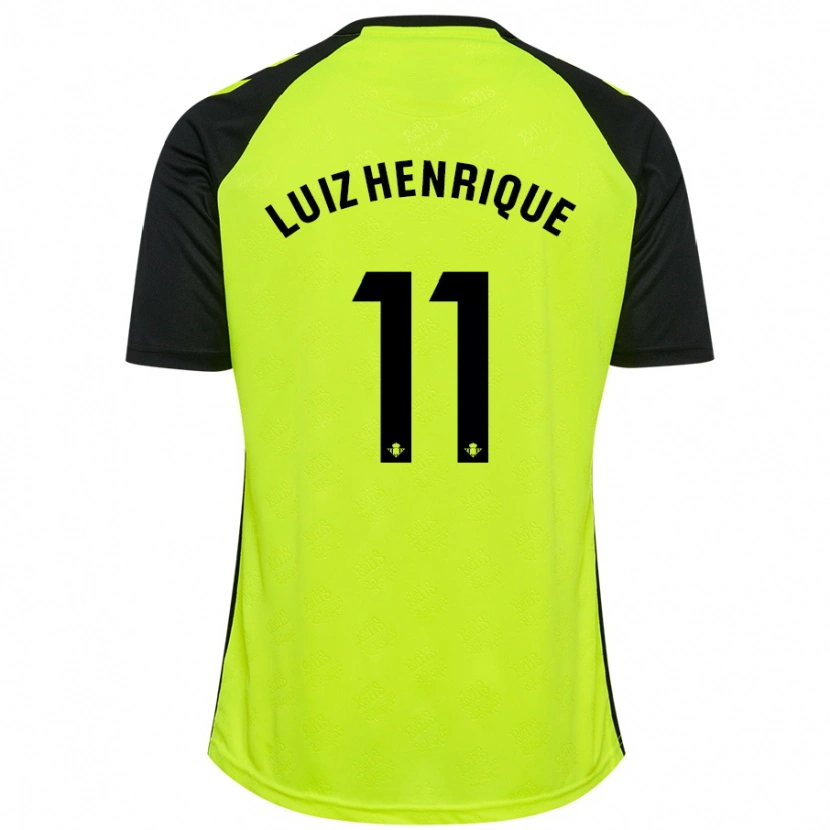 Danxen Bambino Maglia Luiz Henrique #11 Giallo Fluorescente Nero Kit Gara Away 2024/25 Maglietta