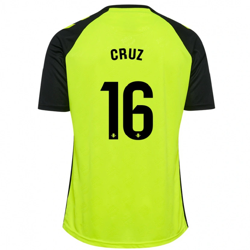 Danxen Bambino Maglia Juan Cruz #16 Giallo Fluorescente Nero Kit Gara Away 2024/25 Maglietta