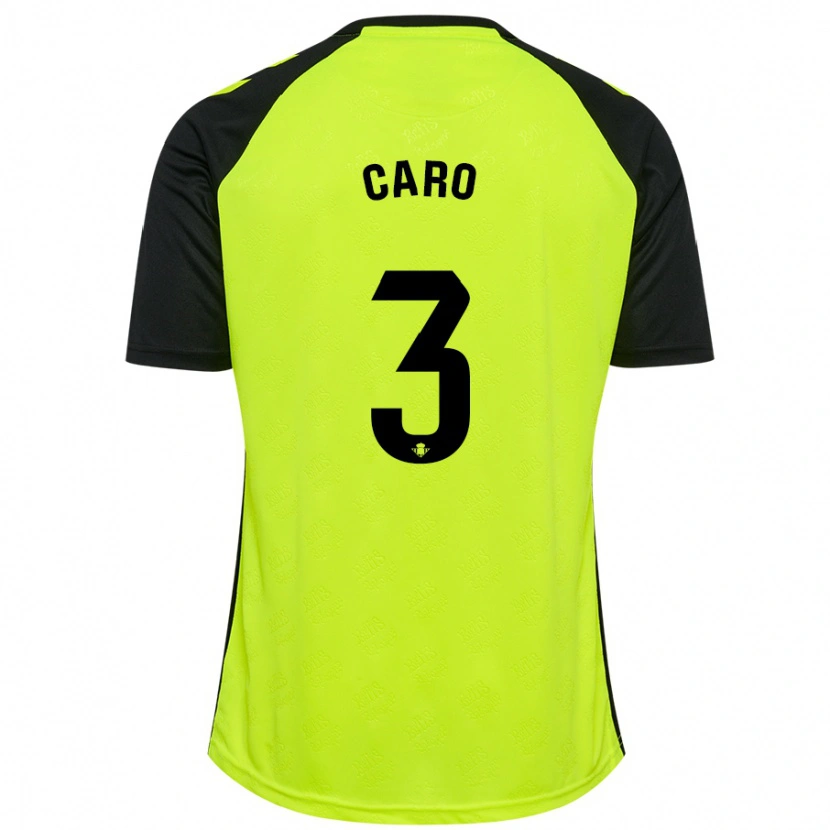 Danxen Bambino Maglia Andrés Caro #3 Giallo Fluorescente Nero Kit Gara Away 2024/25 Maglietta