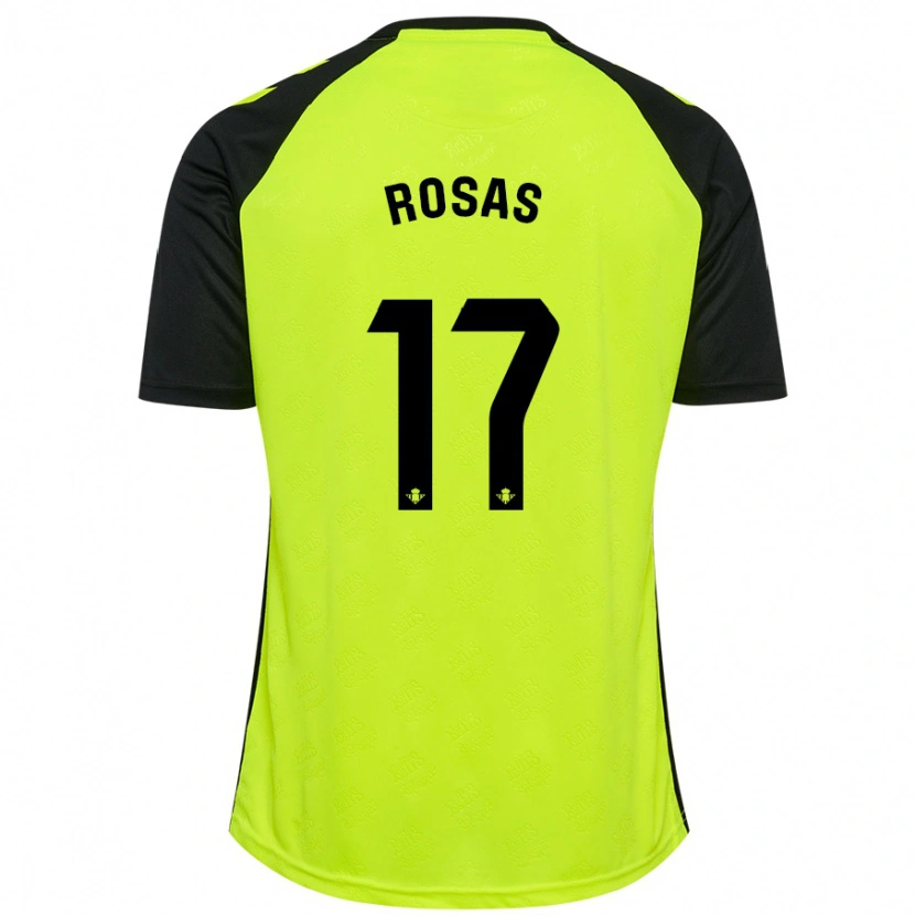 Danxen Bambino Maglia Berto Rosas #17 Giallo Fluorescente Nero Kit Gara Away 2024/25 Maglietta