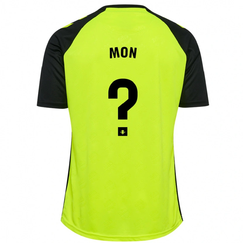 Danxen Bambino Maglia Mon #0 Giallo Fluorescente Nero Kit Gara Away 2024/25 Maglietta