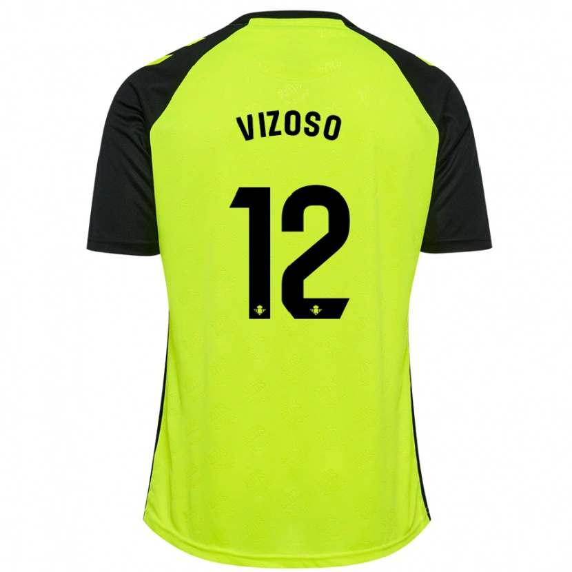 Danxen Bambino Maglia Paula Vizoso Prieto #12 Giallo Fluorescente Nero Kit Gara Away 2024/25 Maglietta