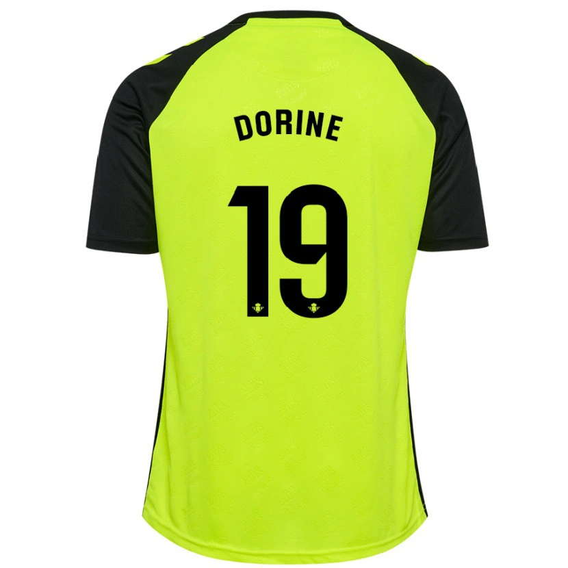 Danxen Bambino Maglia Dorine Nina Chuigoue #19 Giallo Fluorescente Nero Kit Gara Away 2024/25 Maglietta
