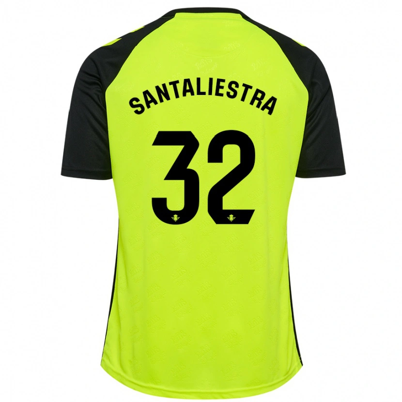 Danxen Bambino Maglia Carla Santaliestra #32 Giallo Fluorescente Nero Kit Gara Away 2024/25 Maglietta