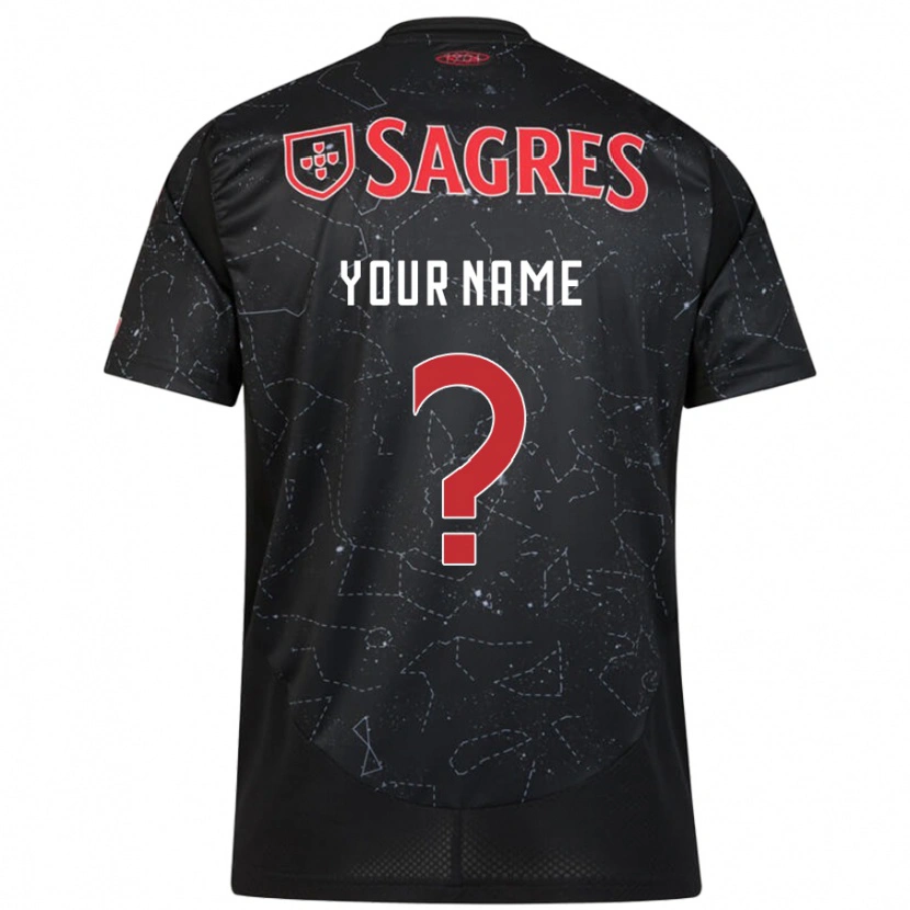 Danxen Bambino Maglia Il Tuo Nome #0 Nero Rosso Kit Gara Away 2024/25 Maglietta