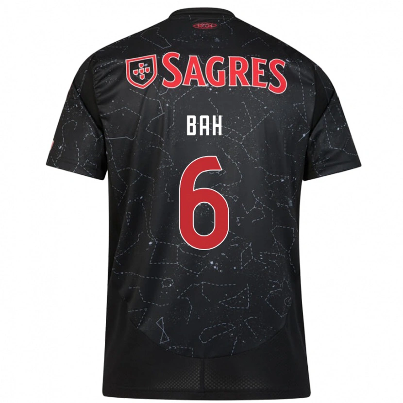 Danxen Bambino Maglia Alexander Bah #6 Nero Rosso Kit Gara Away 2024/25 Maglietta