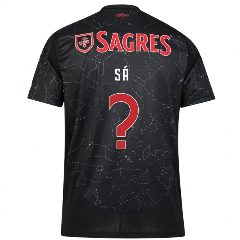 Danxen Bambino Maglia Manuel Sá #0 Nero Rosso Kit Gara Away 2024/25 Maglietta