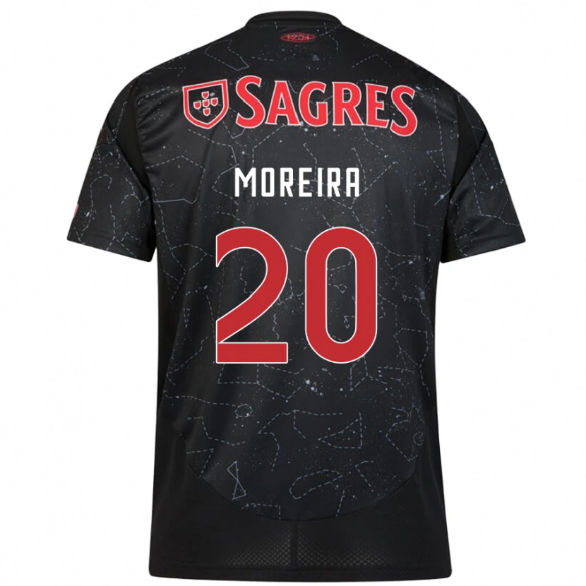 Danxen Bambino Maglia André Moreira #20 Nero Rosso Kit Gara Away 2024/25 Maglietta