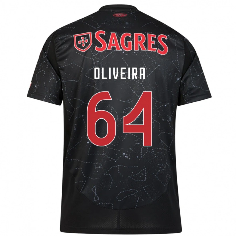 Danxen Bambino Maglia Gonçalo Oliveira #64 Nero Rosso Kit Gara Away 2024/25 Maglietta