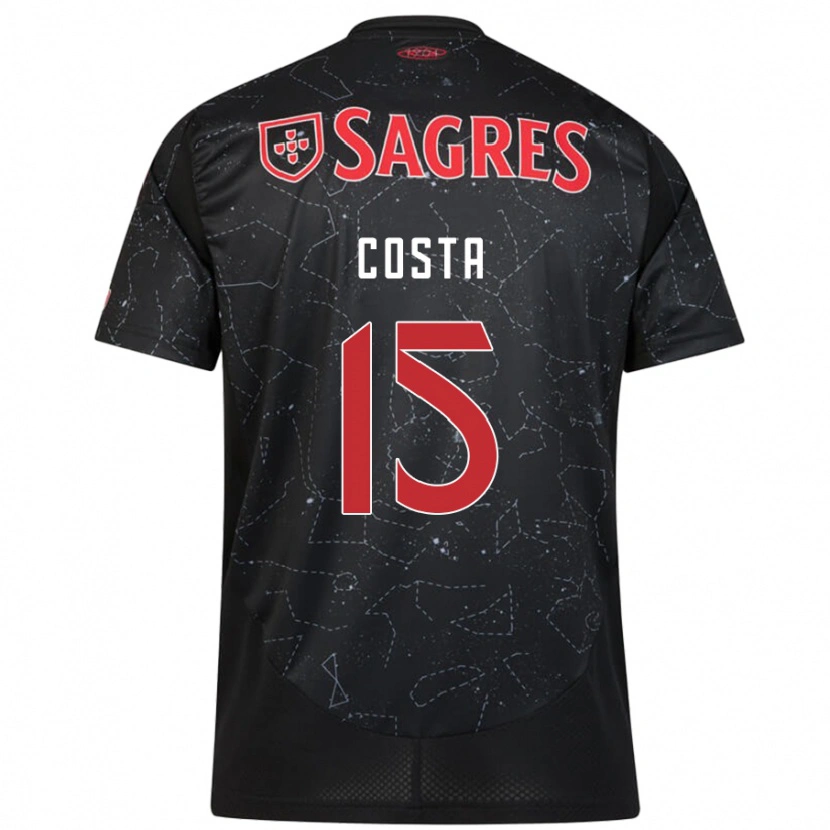 Danxen Bambino Maglia Carole Costa #15 Nero Rosso Kit Gara Away 2024/25 Maglietta