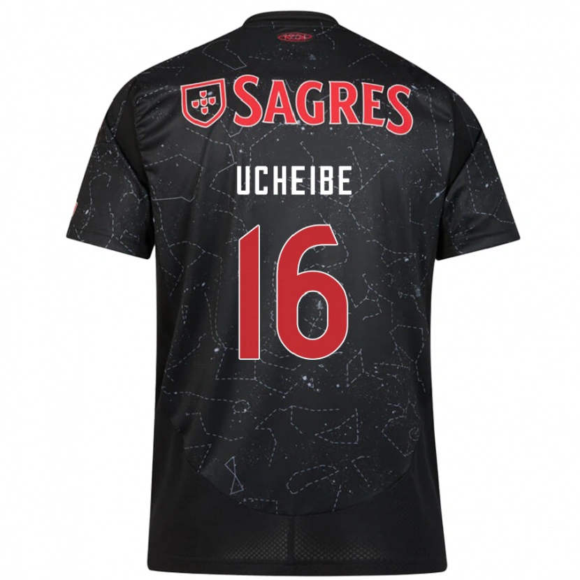 Danxen Bambino Maglia Christy Ucheibe #16 Nero Rosso Kit Gara Away 2024/25 Maglietta