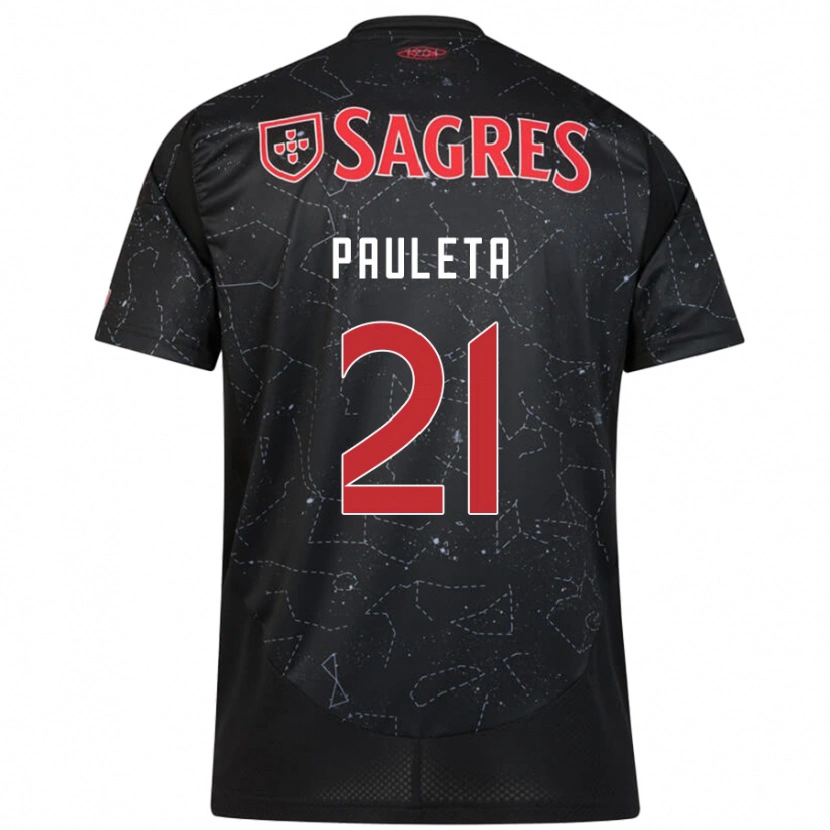 Danxen Bambino Maglia Pauleta #21 Nero Rosso Kit Gara Away 2024/25 Maglietta