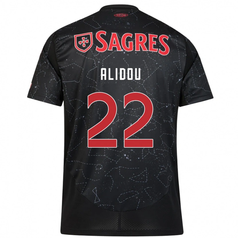 Danxen Bambino Maglia Marie-Yasmine Alidou #22 Nero Rosso Kit Gara Away 2024/25 Maglietta