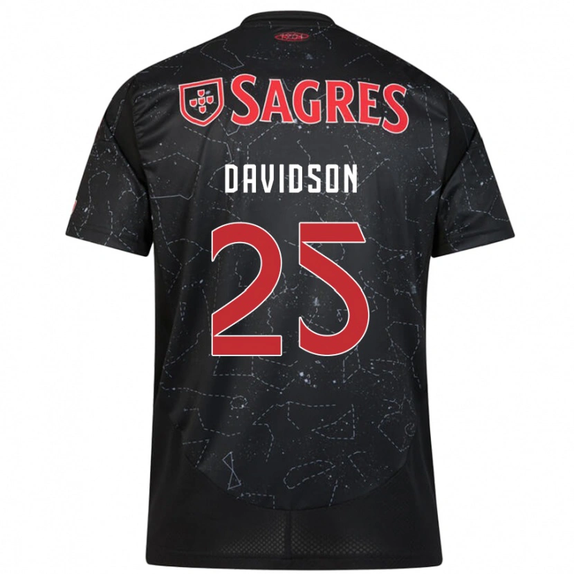 Danxen Bambino Maglia Chandra Davidson #25 Nero Rosso Kit Gara Away 2024/25 Maglietta