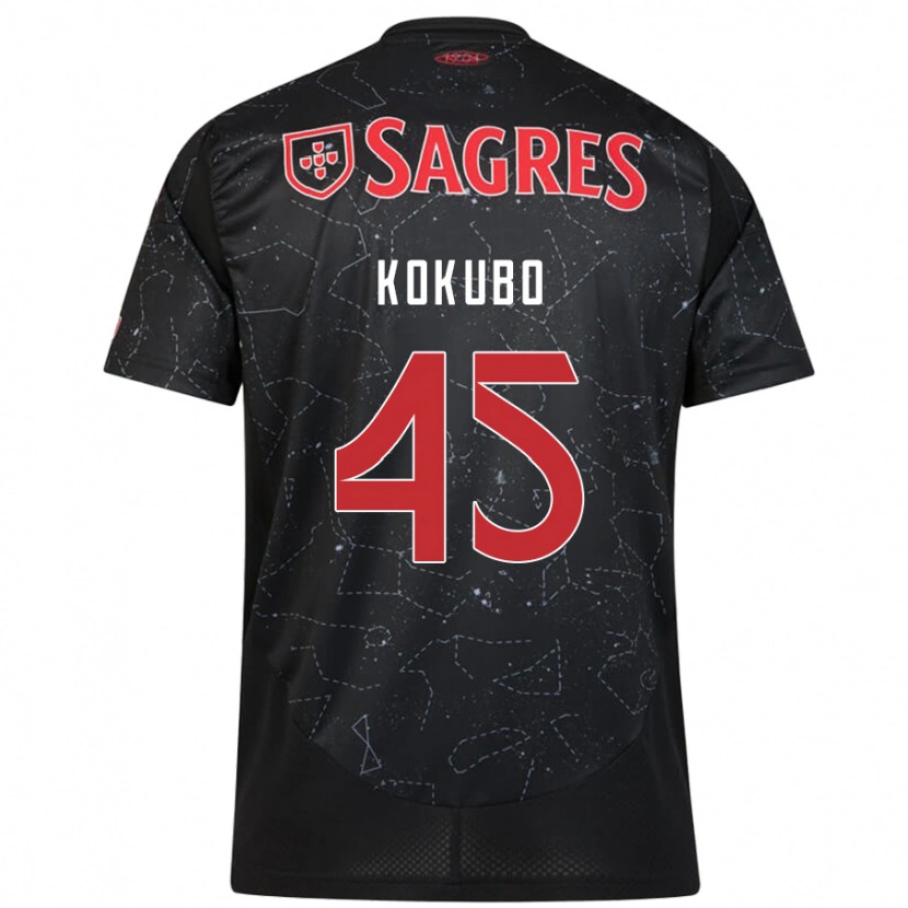 Danxen Bambino Maglia Leo Kokubo #45 Nero Rosso Kit Gara Away 2024/25 Maglietta
