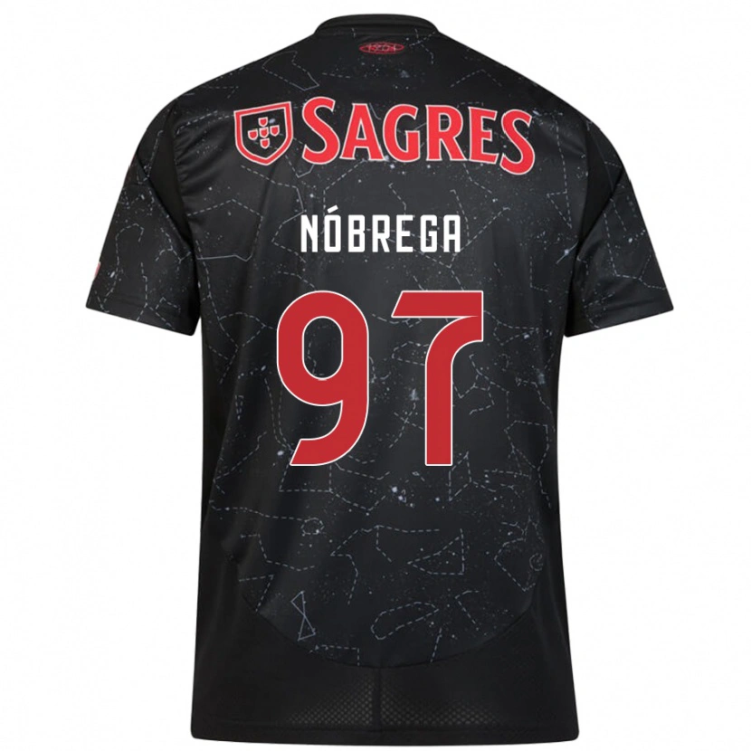 Danxen Bambino Maglia Ricardo Nóbrega #97 Nero Rosso Kit Gara Away 2024/25 Maglietta