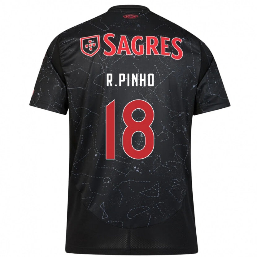 Danxen Bambino Maglia Rodrigo Pinho #18 Nero Rosso Kit Gara Away 2024/25 Maglietta