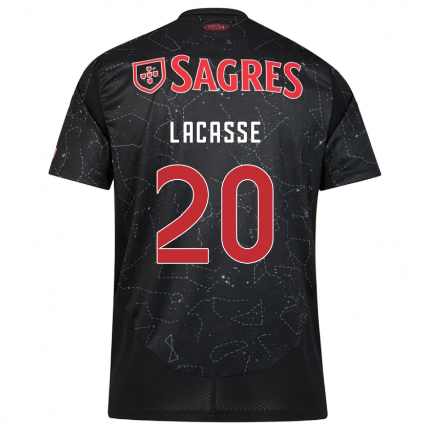 Danxen Bambino Maglia Cloe Lacasse #20 Nero Rosso Kit Gara Away 2024/25 Maglietta