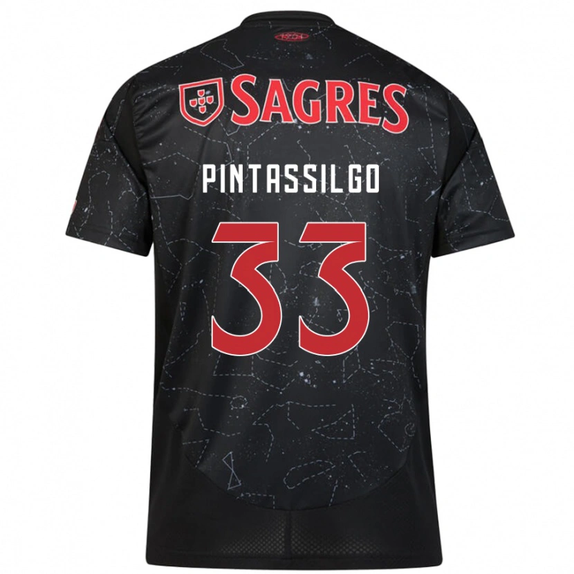 Danxen Bambino Maglia Lara Pintassilgo #33 Nero Rosso Kit Gara Away 2024/25 Maglietta