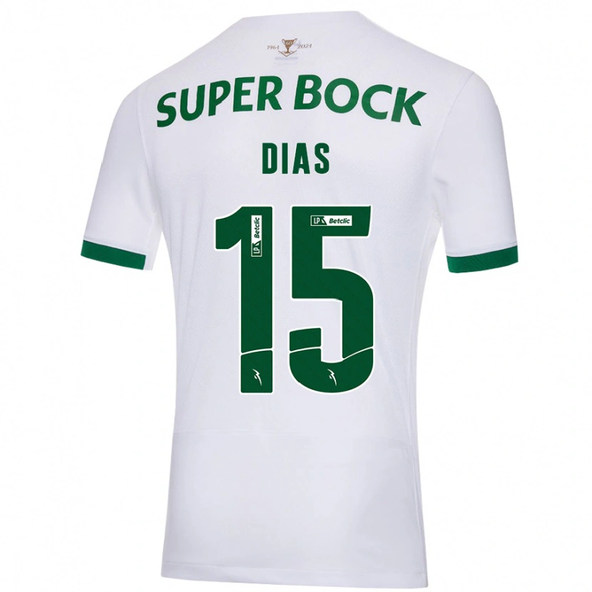 Danxen Bambino Maglia Rodrigo Dias #15 Bianco Verde Kit Gara Away 2024/25 Maglietta