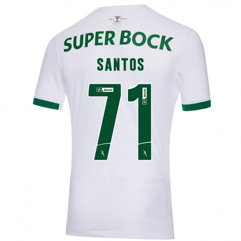 Danxen Bambino Maglia Denilson Santos #71 Bianco Verde Kit Gara Away 2024/25 Maglietta