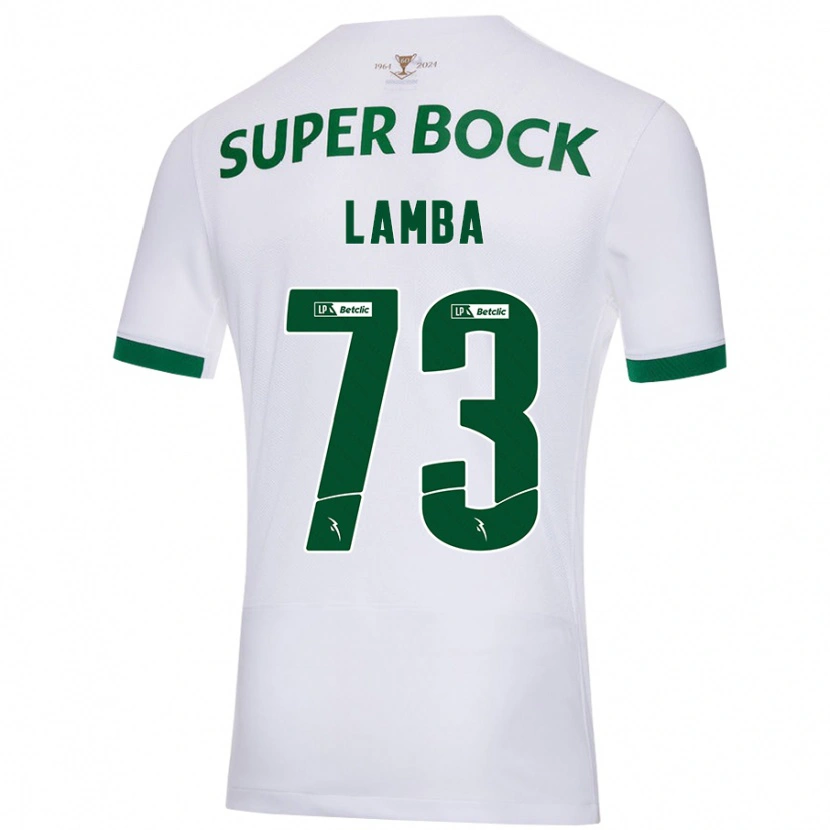 Danxen Bambino Maglia Chico Lamba #73 Bianco Verde Kit Gara Away 2024/25 Maglietta