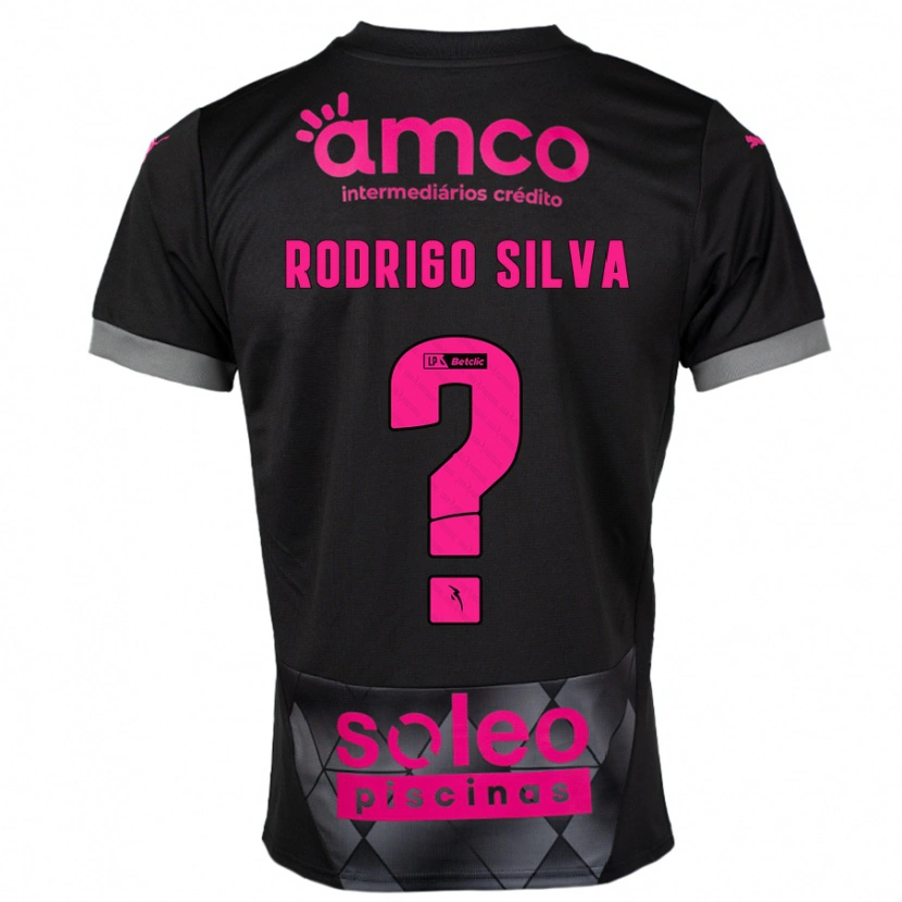 Danxen Bambino Maglia Rodrigo Silva #0 Nero Rosa Kit Gara Away 2024/25 Maglietta