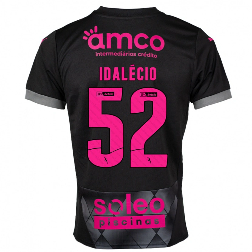 Danxen Bambino Maglia Idalécio #52 Nero Rosa Kit Gara Away 2024/25 Maglietta