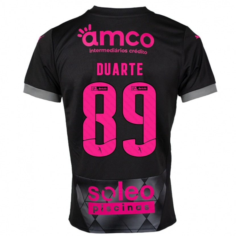 Danxen Bambino Maglia Afonso Duarte #89 Nero Rosa Kit Gara Away 2024/25 Maglietta